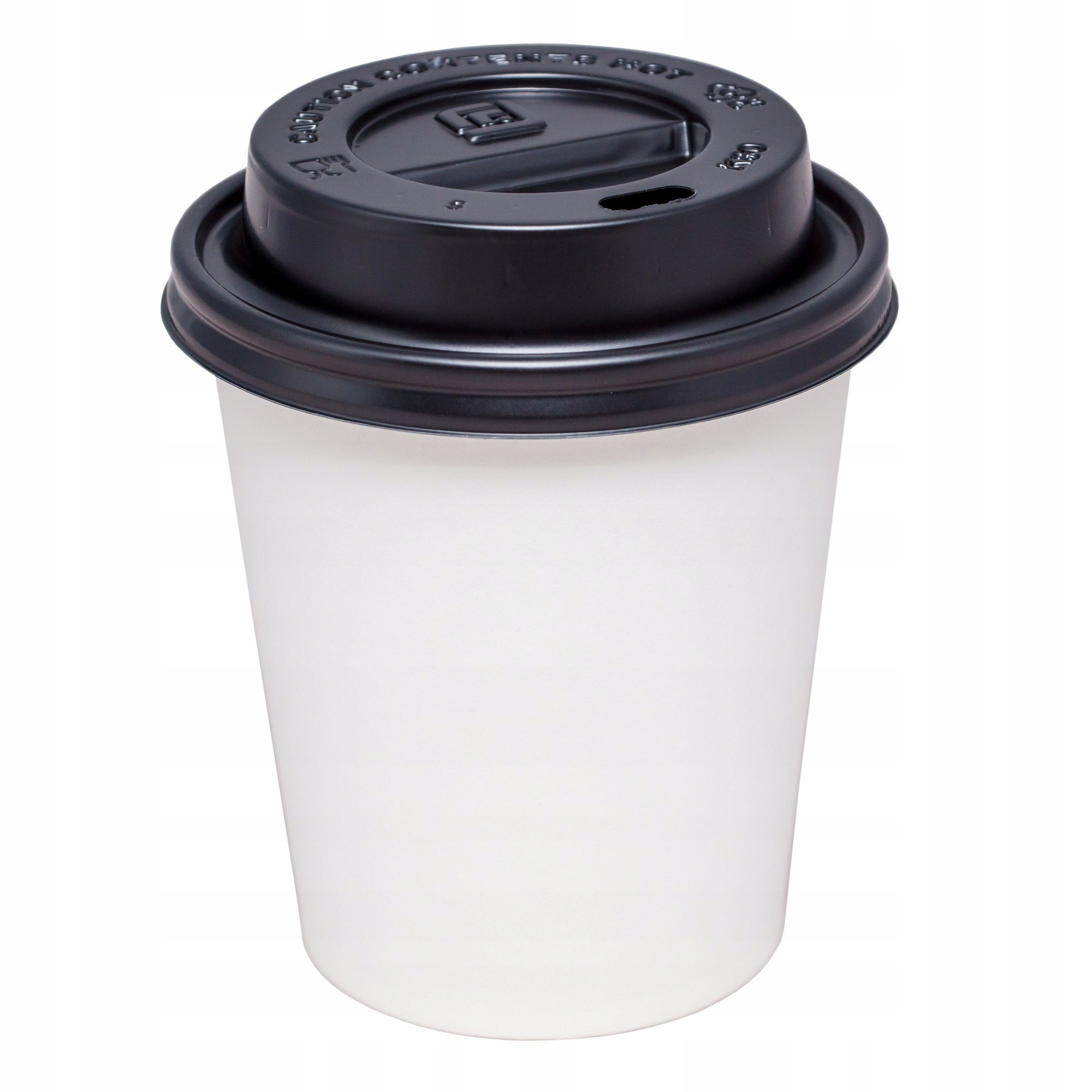 ZESTAW KUBKI PAPIEROWE BIAŁE DO KAWY 250 ml + WIECZKA 100 SZTUK