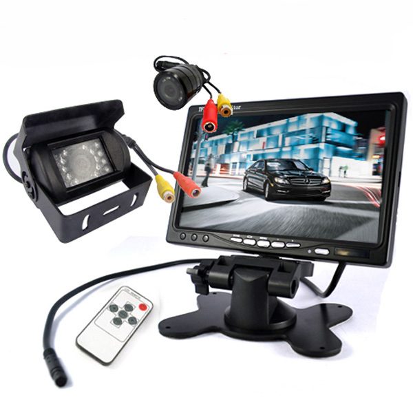 MONITOR SAMOCHODOWY 7 CALI LCD + 2x KAMERA COFANIA — zdjęcie 2
