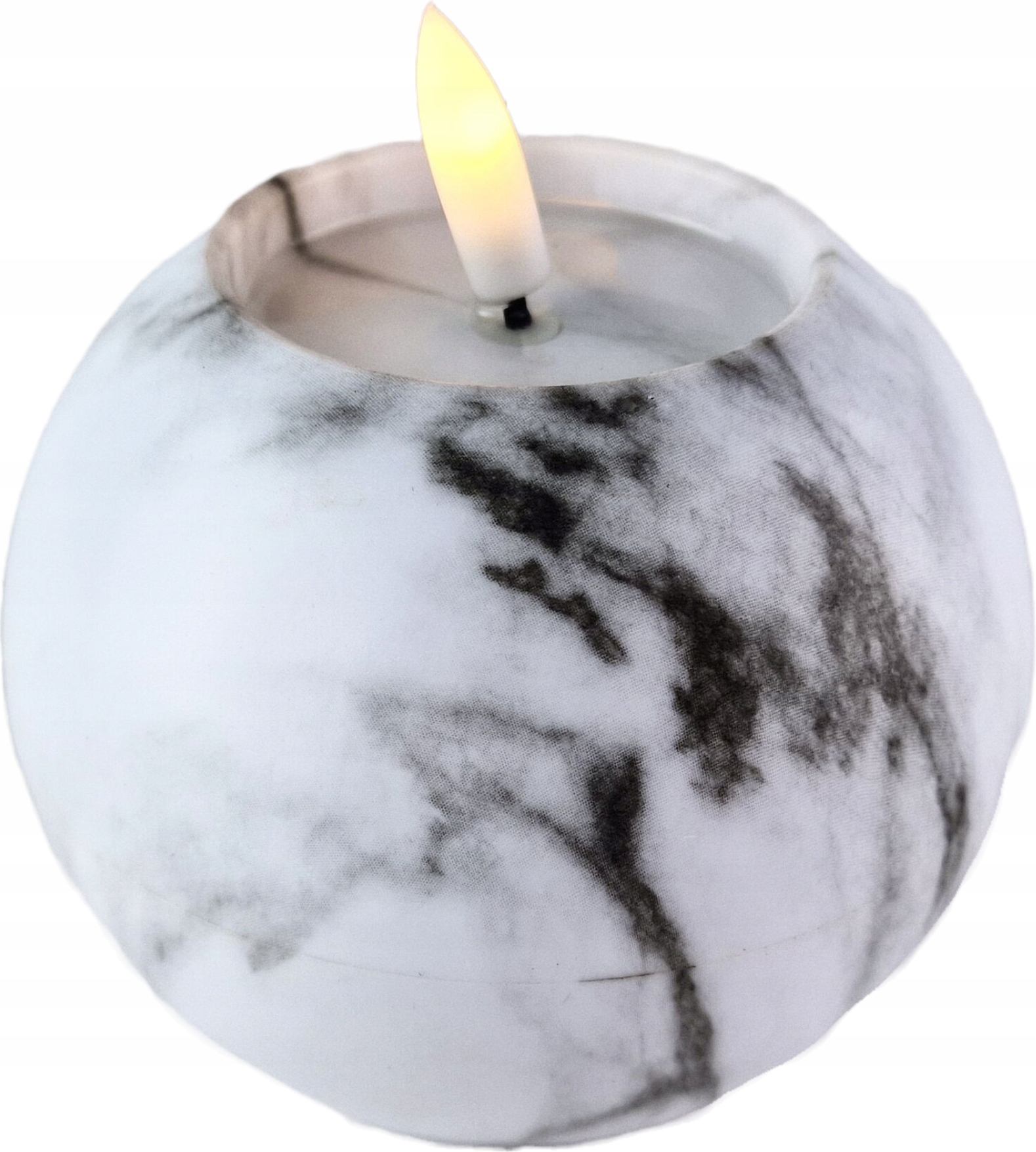 Świeca LED na baterie KULA znicz MARMUR
