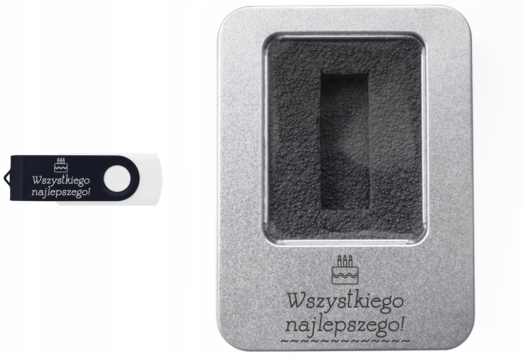 

Pendrive z grawerem Urodziny 16Gb+Puszka
