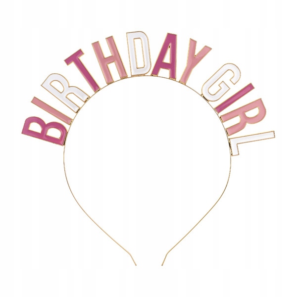 

Opaska na głowę Birthday Girl różowa