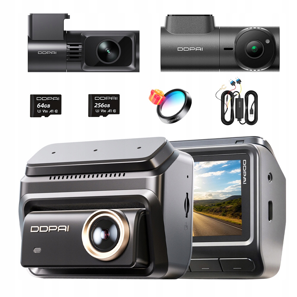 Kamera Ddpai Z90 Pro Videorekordér 4K Hdr Přední MINI3X Zadní Sada