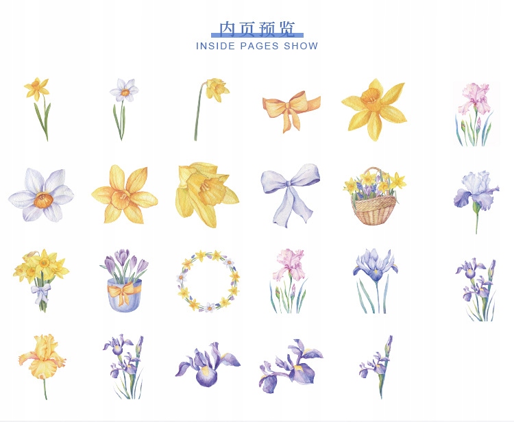 Naklejki Dekoracyjne Kwiaty Scrapbooking Zestaw