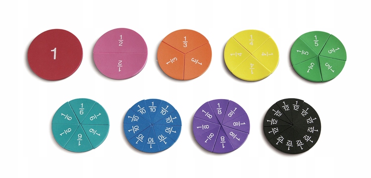 Magnetyczne Ułamki Nauka Ułamków 9cm 50 elementów