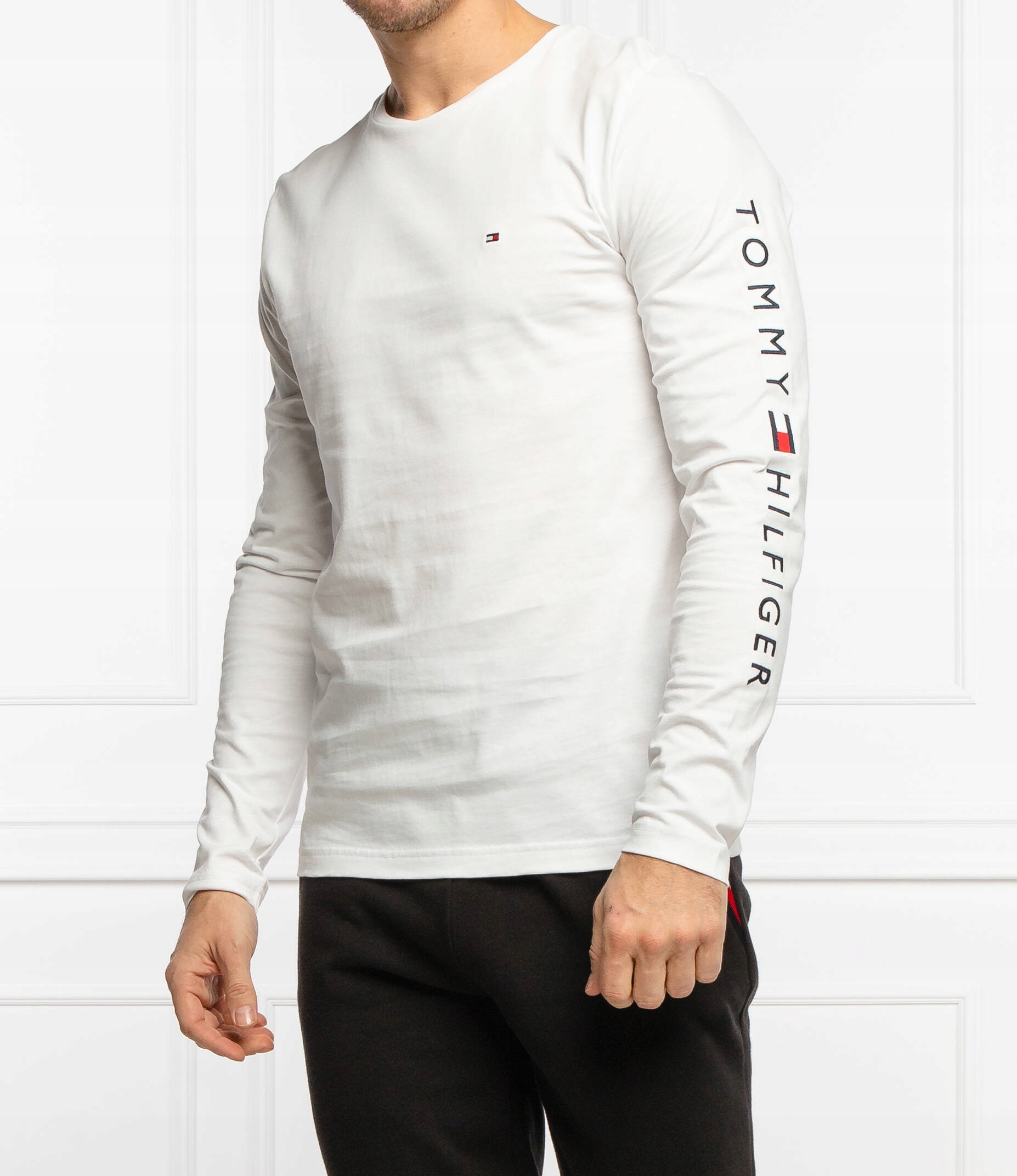 Tommy Hilfiger pánský dlouhý rukáv, Slim, bílý, XL