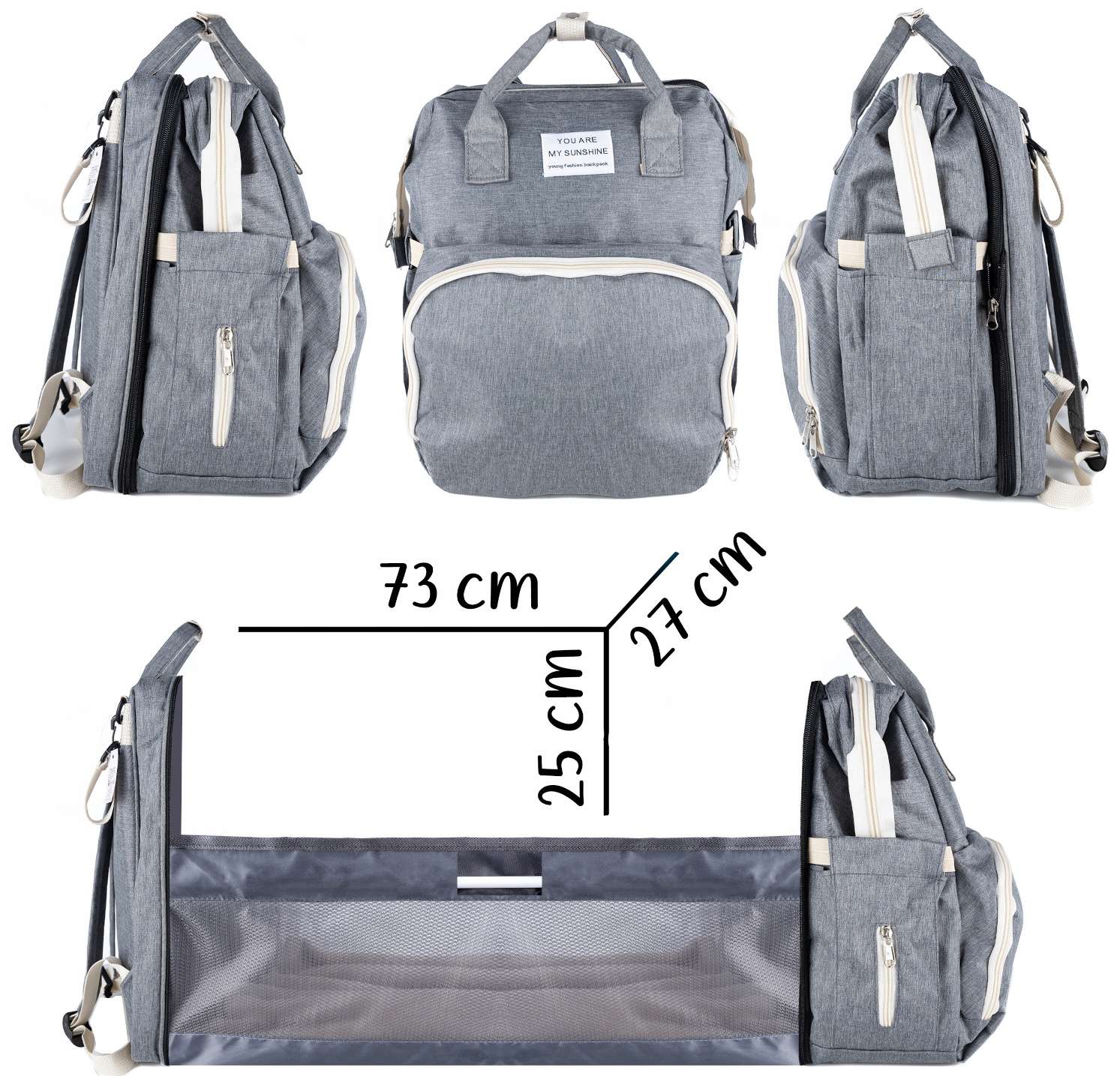 PLECAK dla MAMY TORBA DO WÓZKA ORGANIZER PRZEWIJAK ŁÓŻECZKO TURYSTYCZNE 5W1 Marka inny