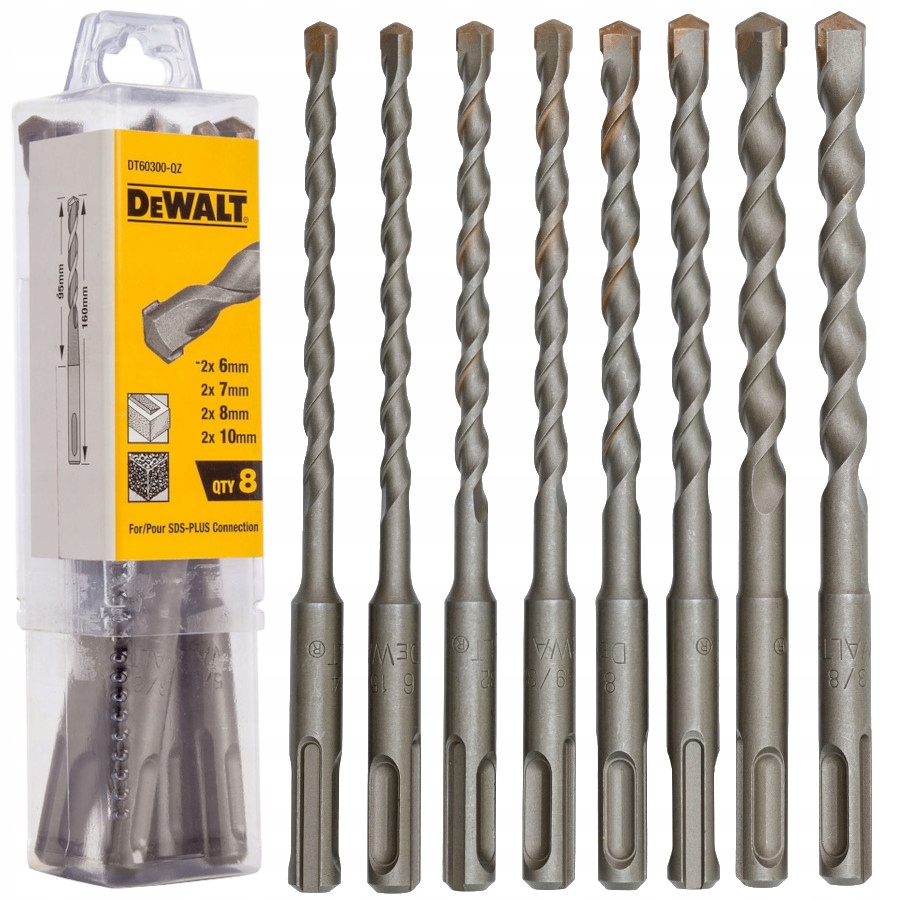 

Dewalt DT60300 Wiertła Sds-plus 6-10mm 160mm 8szt