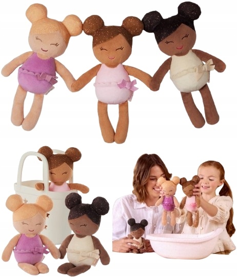 Laleczki do kąpieli z koszykiem zestaw 3szt. laleczek kąpielowych Lullababy