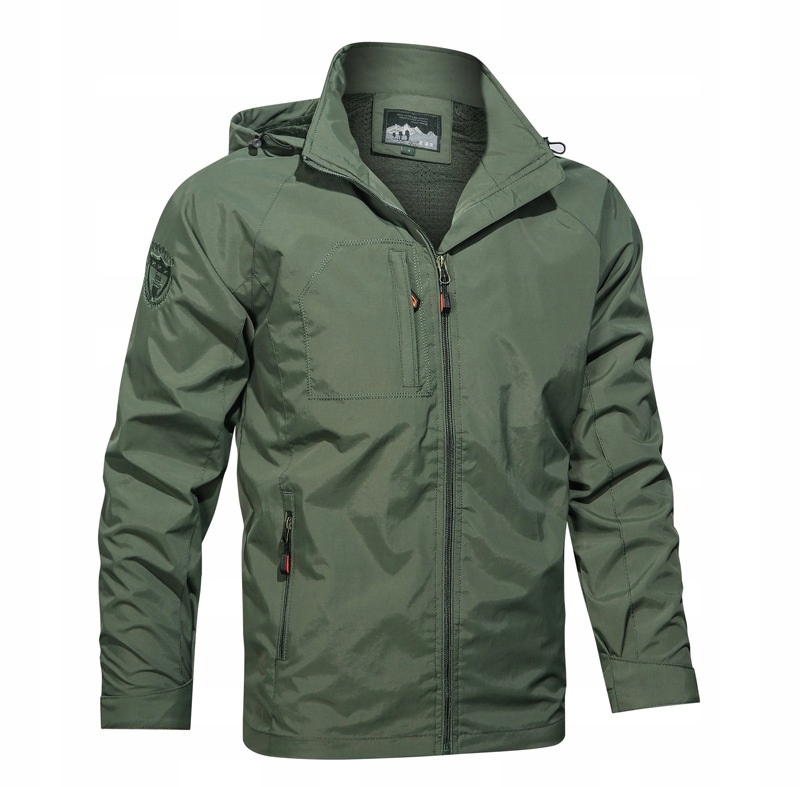 Kurtka męska przejściowa stójka z kapturem