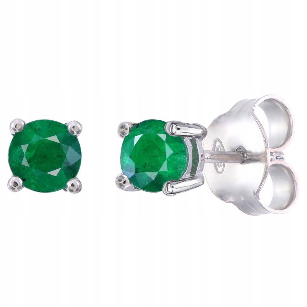 Stříbrné náušnice Ag 925 Zelený Smaragd NA1809-E-EM-WP