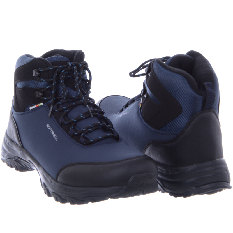 Męskie buty ocieplane softshell Nadwymiar granat47 Rozmiar 47