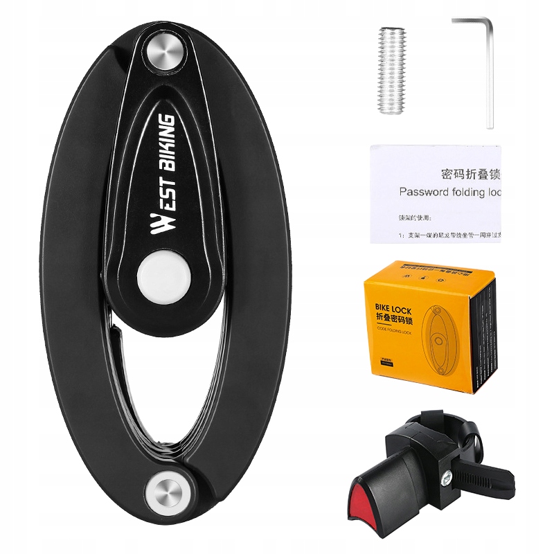 ZABEZPIECZENIE ROWEROWE NA SZYFR ZAPIĘCIE SKŁADANE EAN (GTIN) 6975347760877