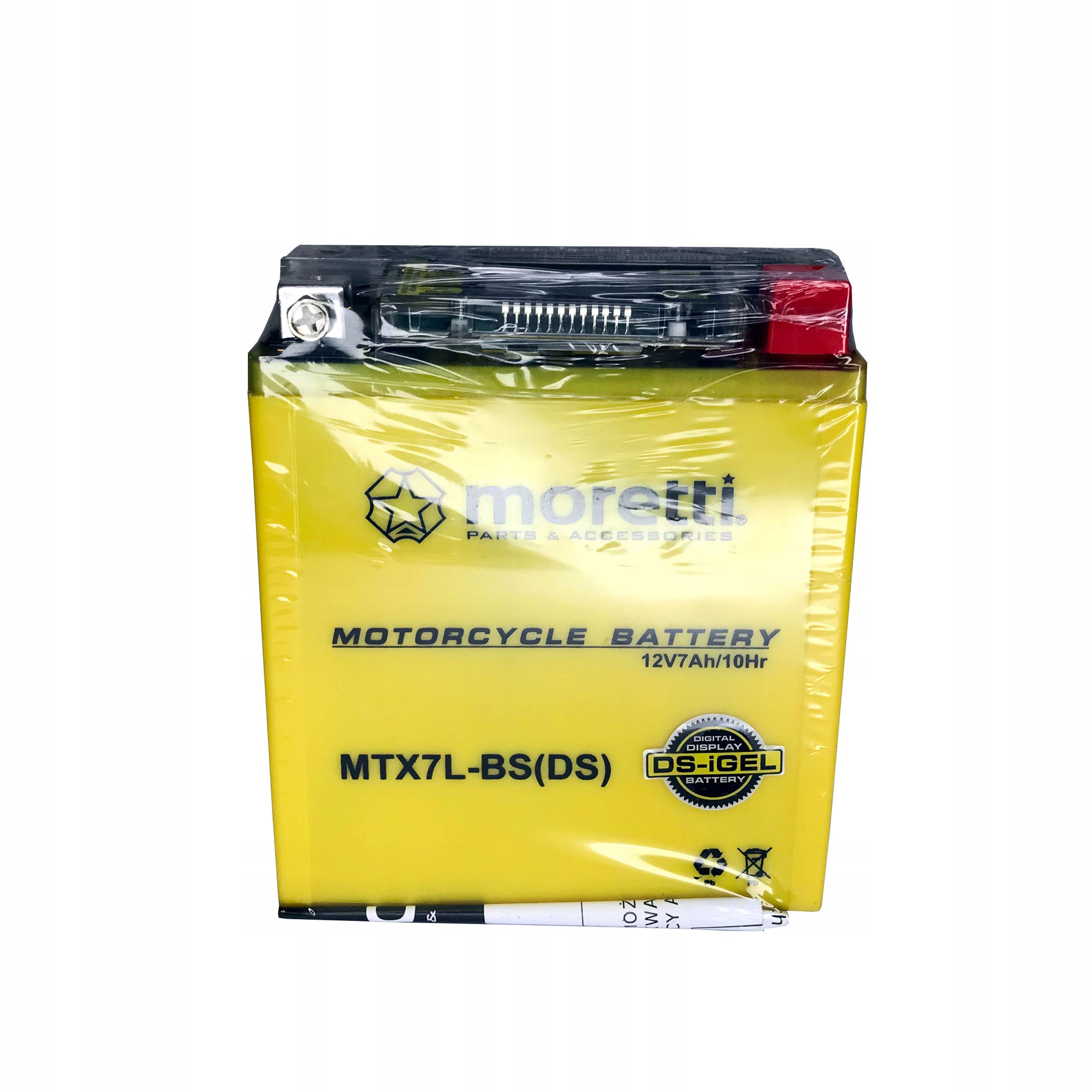 

Motocyklowy akumulator 7Ah MTX7L-BS I-gel Moretti