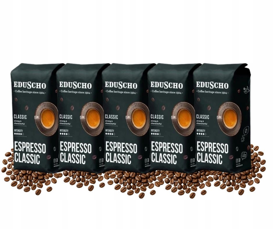 Levně Káva Eduscho Espresso Classic sada kávových zrn 5x1kg