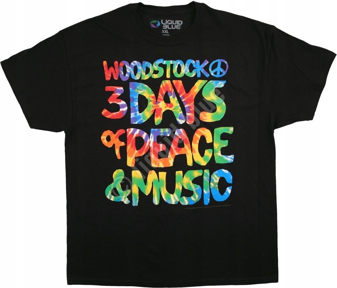 Tričko Woodstock černé Liquid Blue L