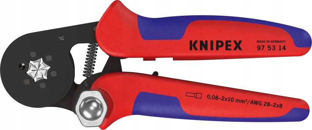 Kliešte na miesenie káblových puzdier 6-hranné 0,08-10qmm Knipex