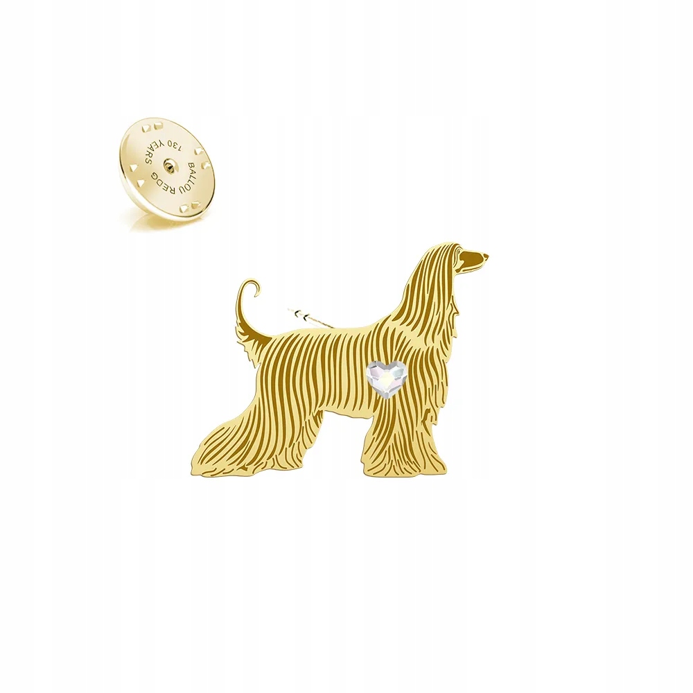 Odznak s pejskem Afghan Hound 925 Pin Dárek Žena Dedikace Bonus