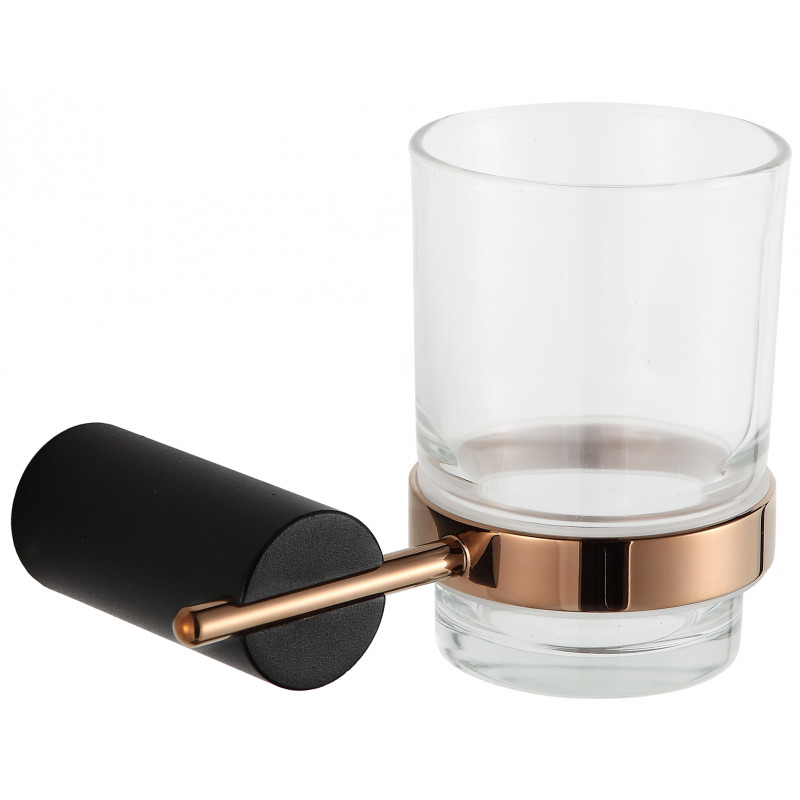 Mexen Aron nádoba na kartáčky, Černá/Zlatorůžová