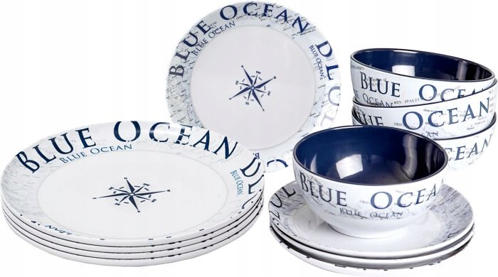

Zestaw obiadowy melamina Midday Blue Ocean Brunner