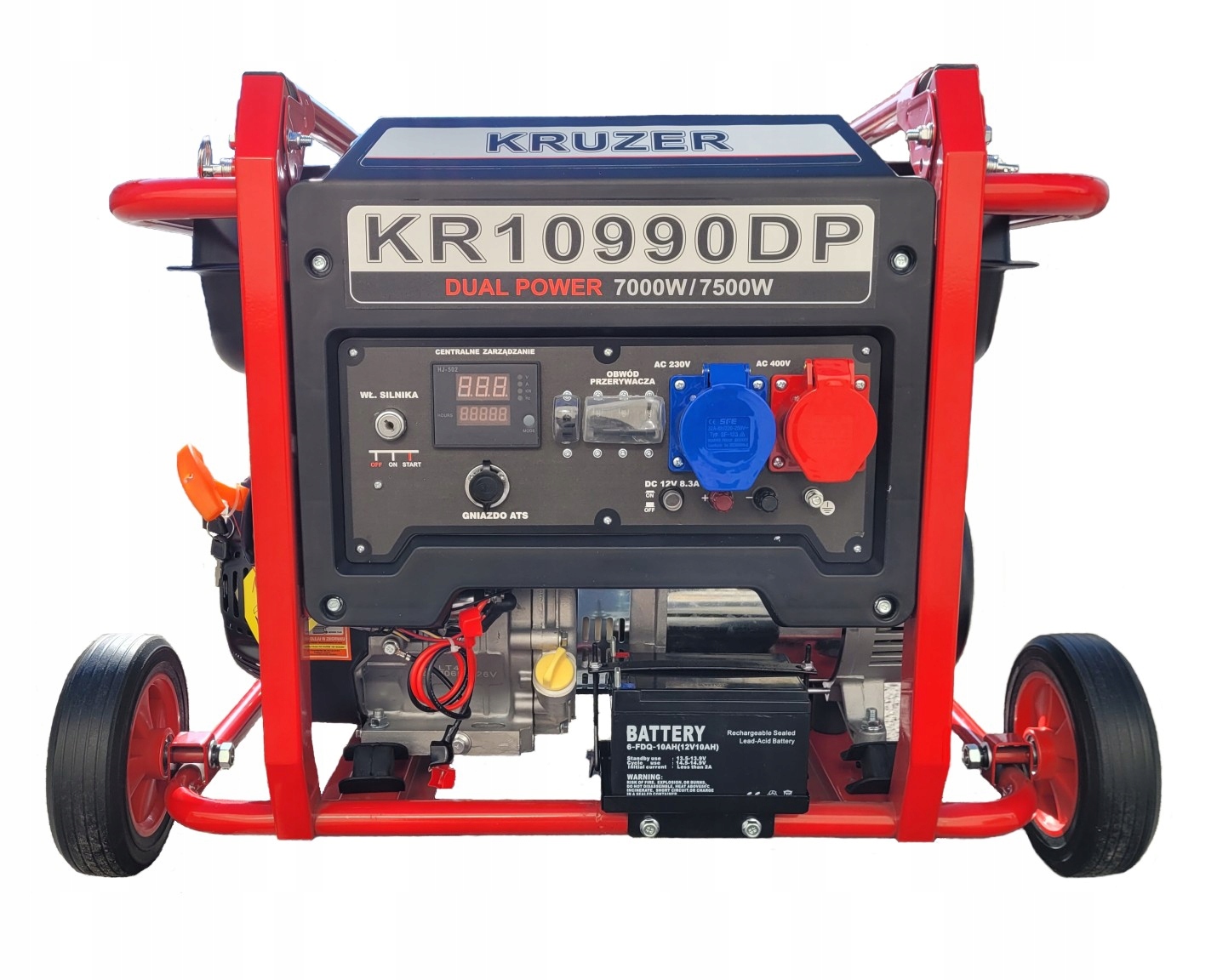 Přenosný generátor Kruzer 7500 W benzín 3 fázový