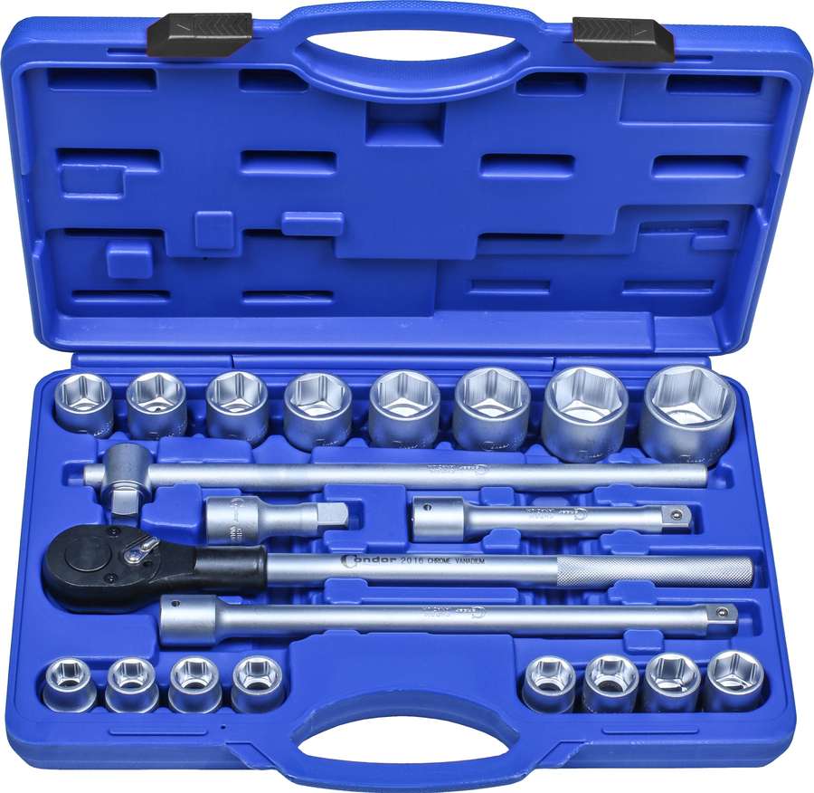 Nástrčné kľúče 21 Nástroje 3/4", 19-50 mm, 6-hranné