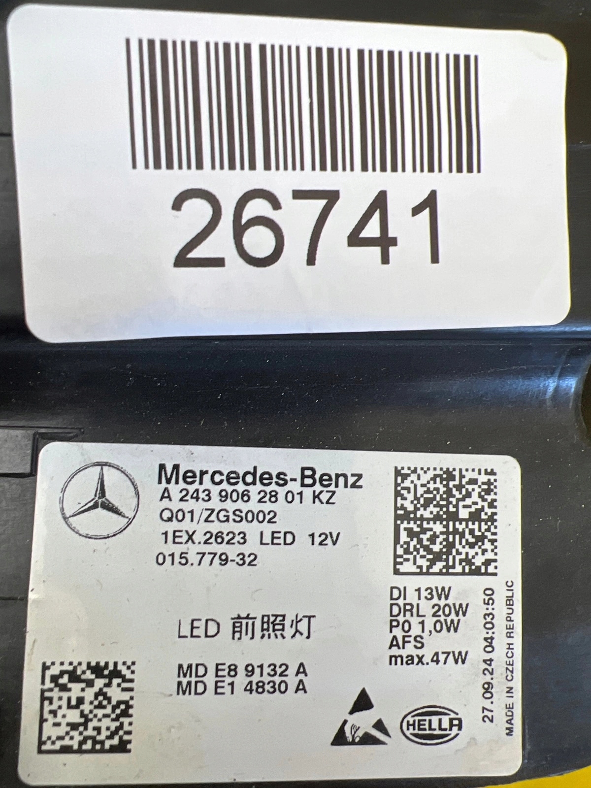 light right Mercedes EQB EQA W243 Full Led A2439062801