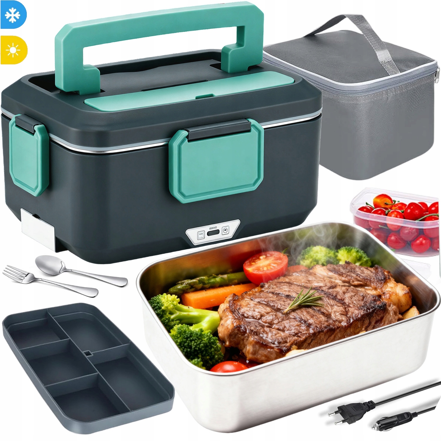 Elektrický Obědový Box 3.5 L 90 W Ohřívač Potravin Do Termotašky 3V1