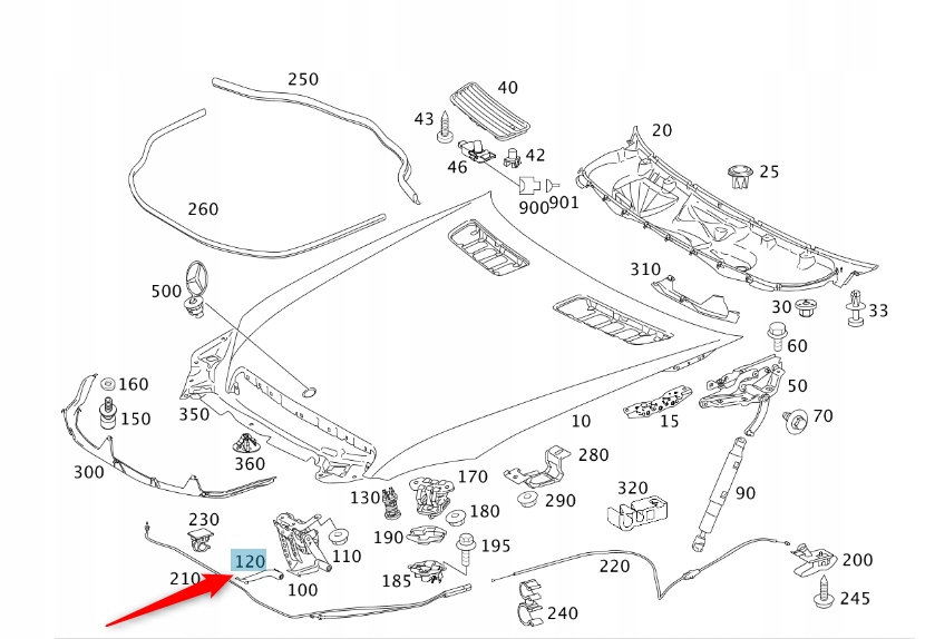 Jazyk Otevírání Masky Mercedes Třída W221