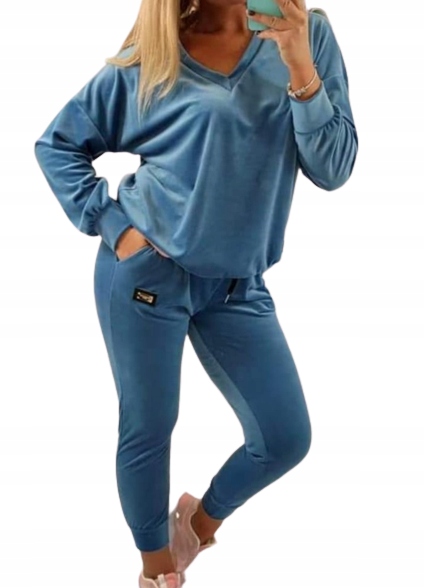 

Komplet dres Welurowy niebieski