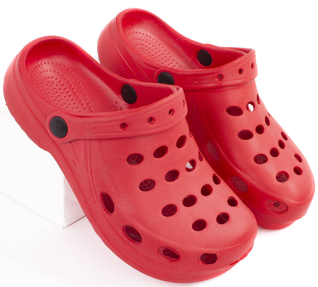 

6197 Czerwone Lekkie Klapki Chodaki Kroksy 36