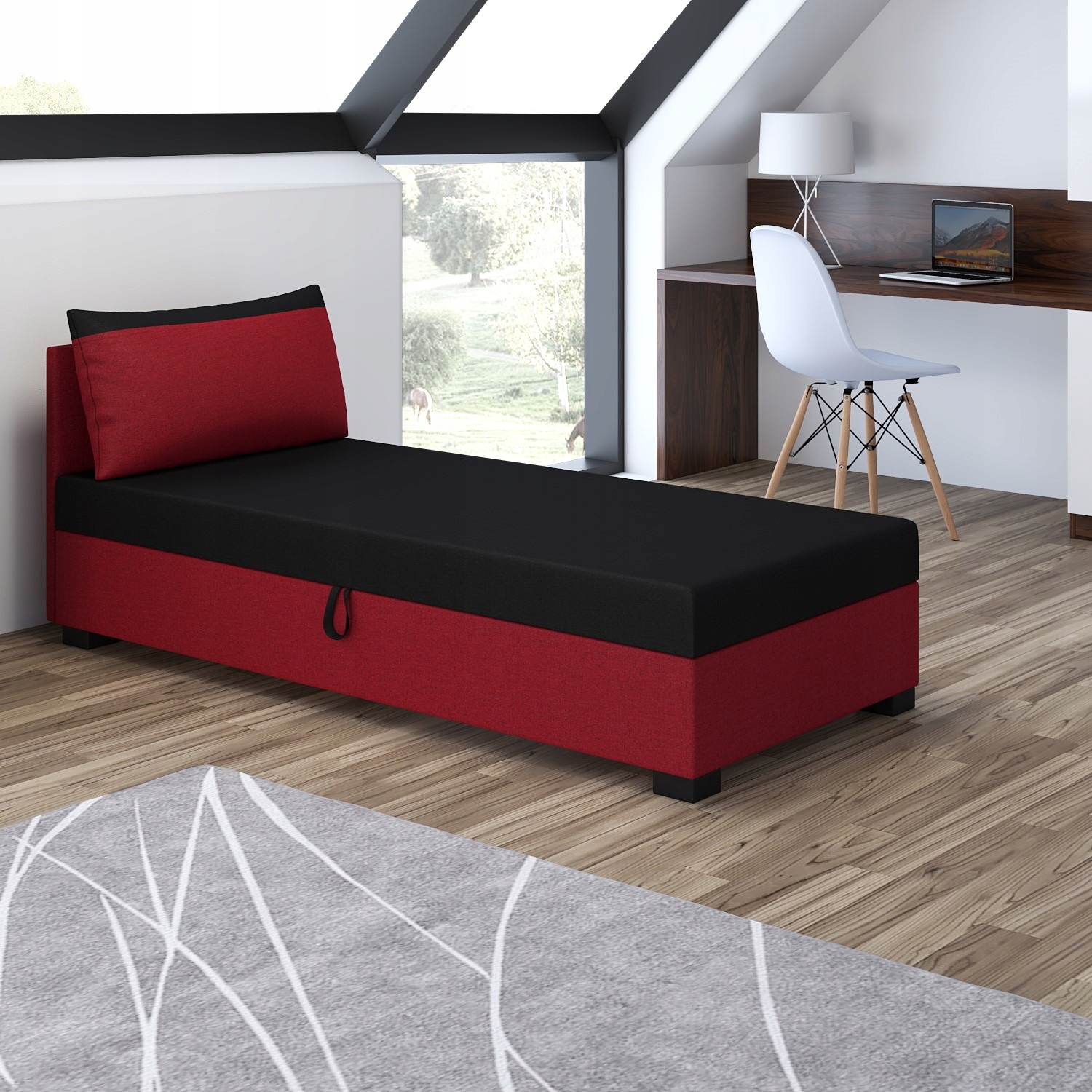 Postel 90x200 Jednolůžkový gauč pro mládež s matrací Uma