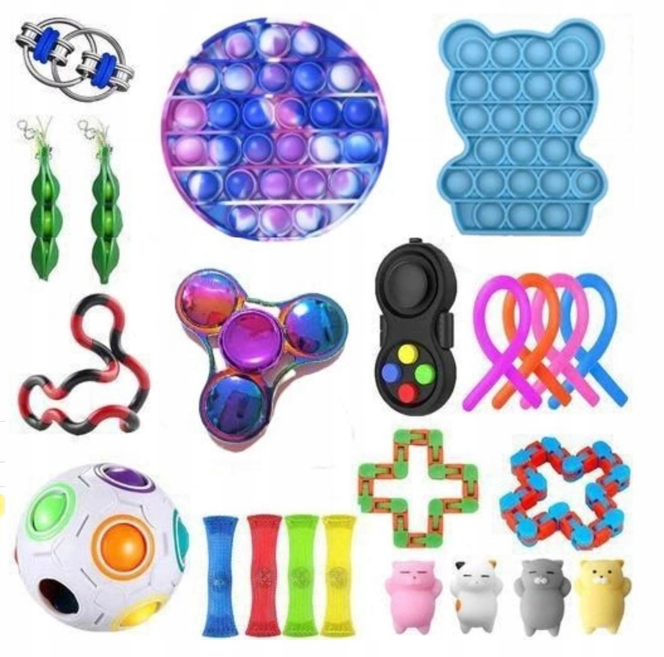 

Zestaw Zabawek Antystresowych Fidget Toys Bubble
