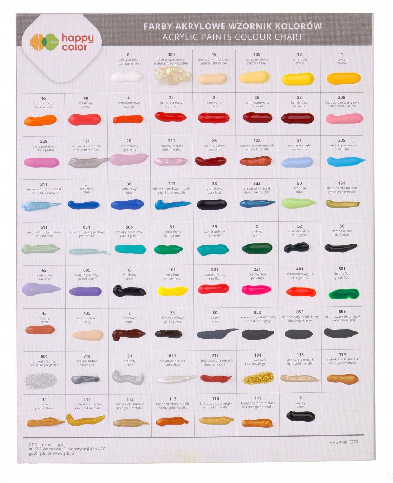 Happy Color FARBA AKRYLOWA 75 ml Żółty Fluo 101 Marka Happy Color