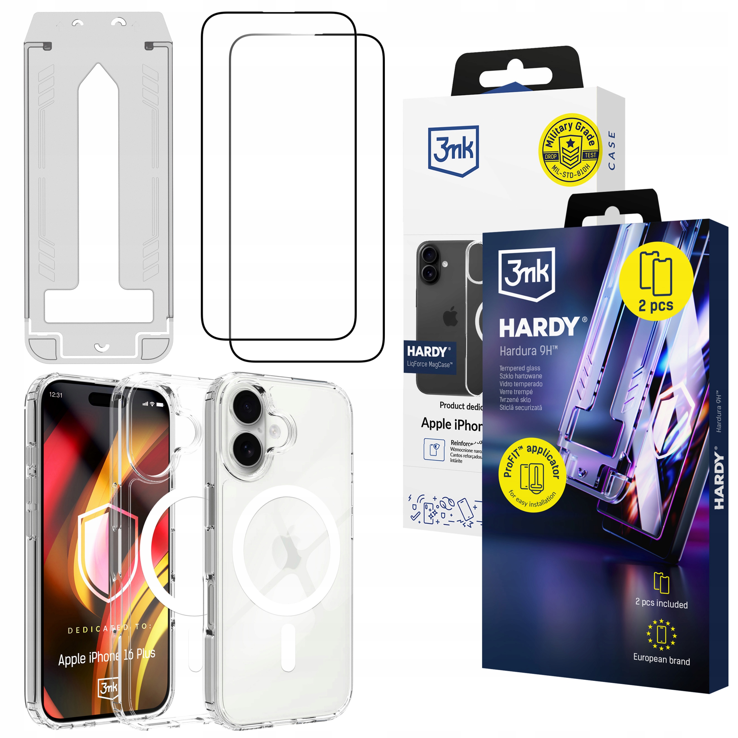 2x Szkło hartowane pancerne etui case 3mk Hardy na Apple iPhone 16 Plus