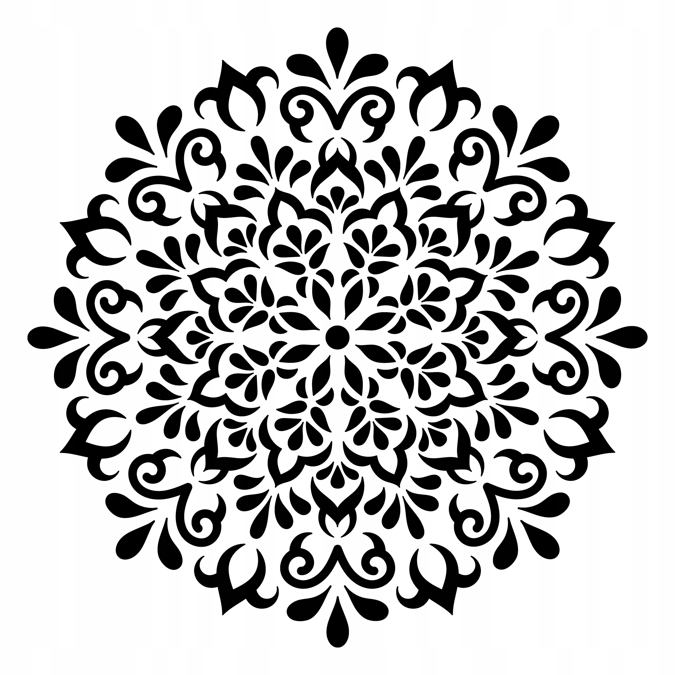 Malířská šablona Mandala 62 cm Architektonický beton Omítka