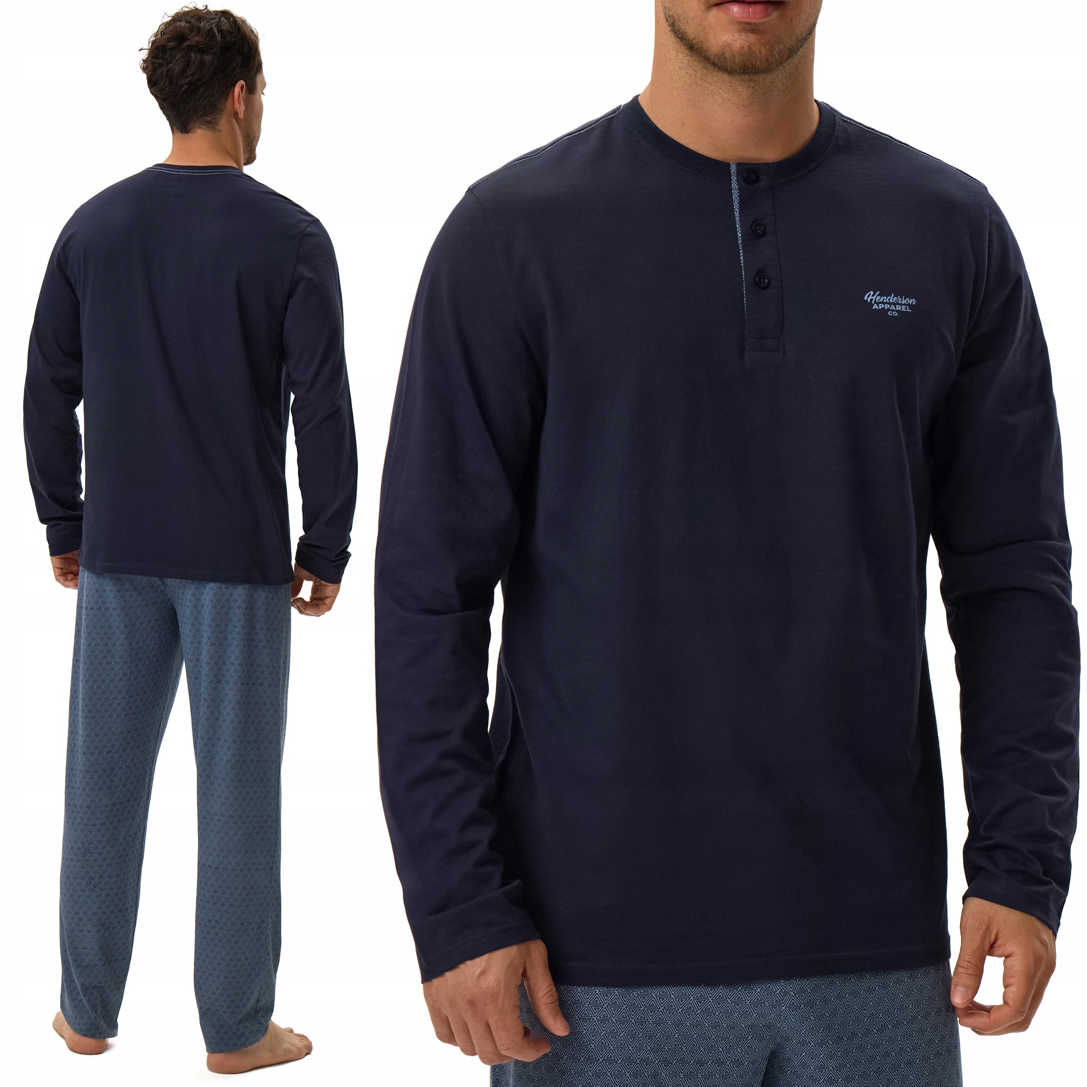 Henderson Hale pánské pyžamo s dlouhým rukávem 100% Bavlna XL