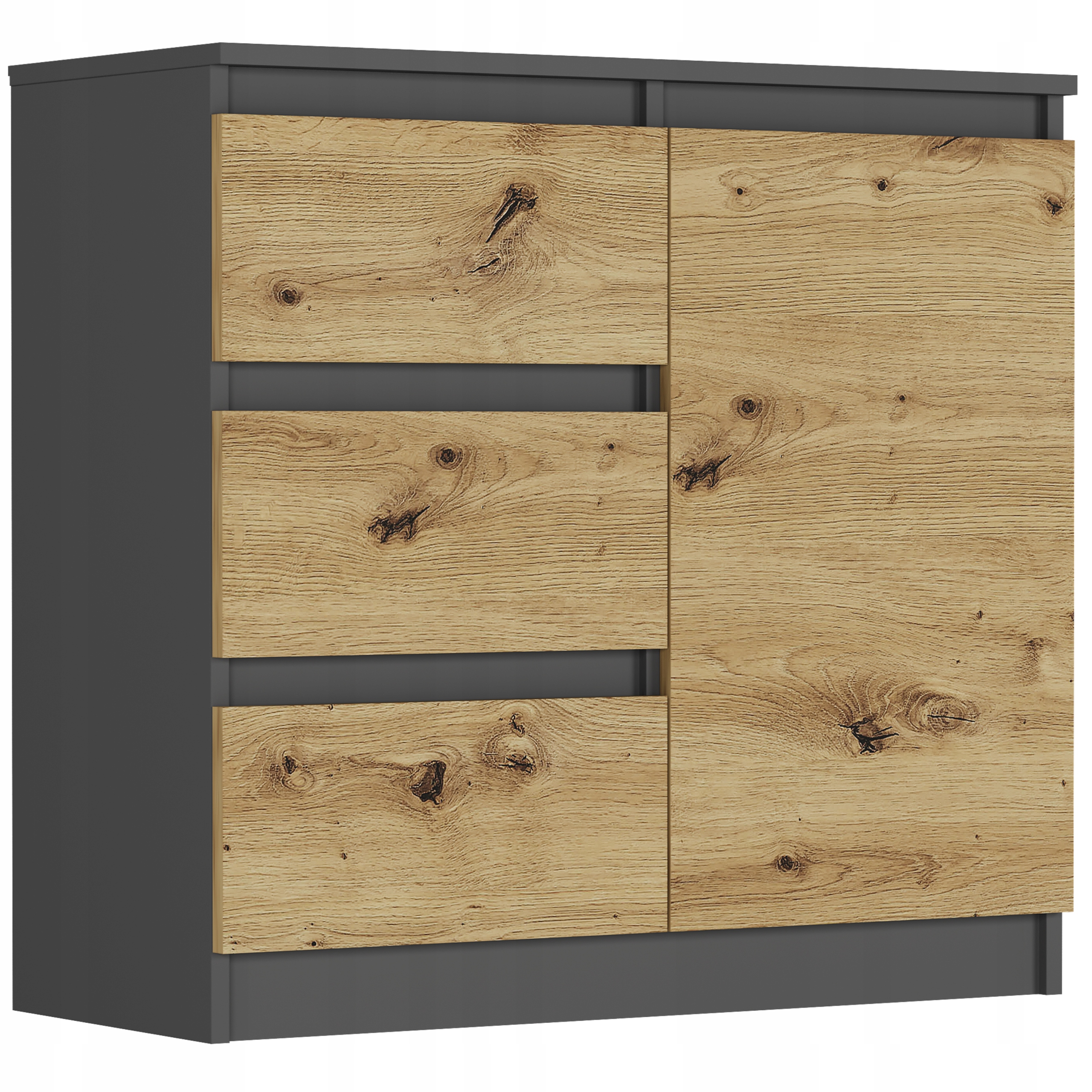 KOMODA R-80-S3 SZAFKA 3 SZUFLADY ANTRACYT MIX ARTISAN