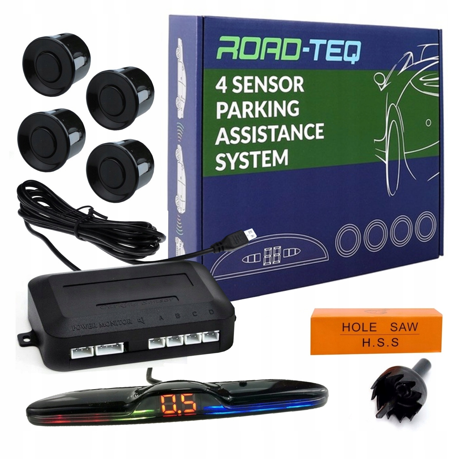 CZUJNIKI PARKOWANIA COFANIA z NOWYM WYŚWIETLACZEM Typu SLIM kol. CZARNE