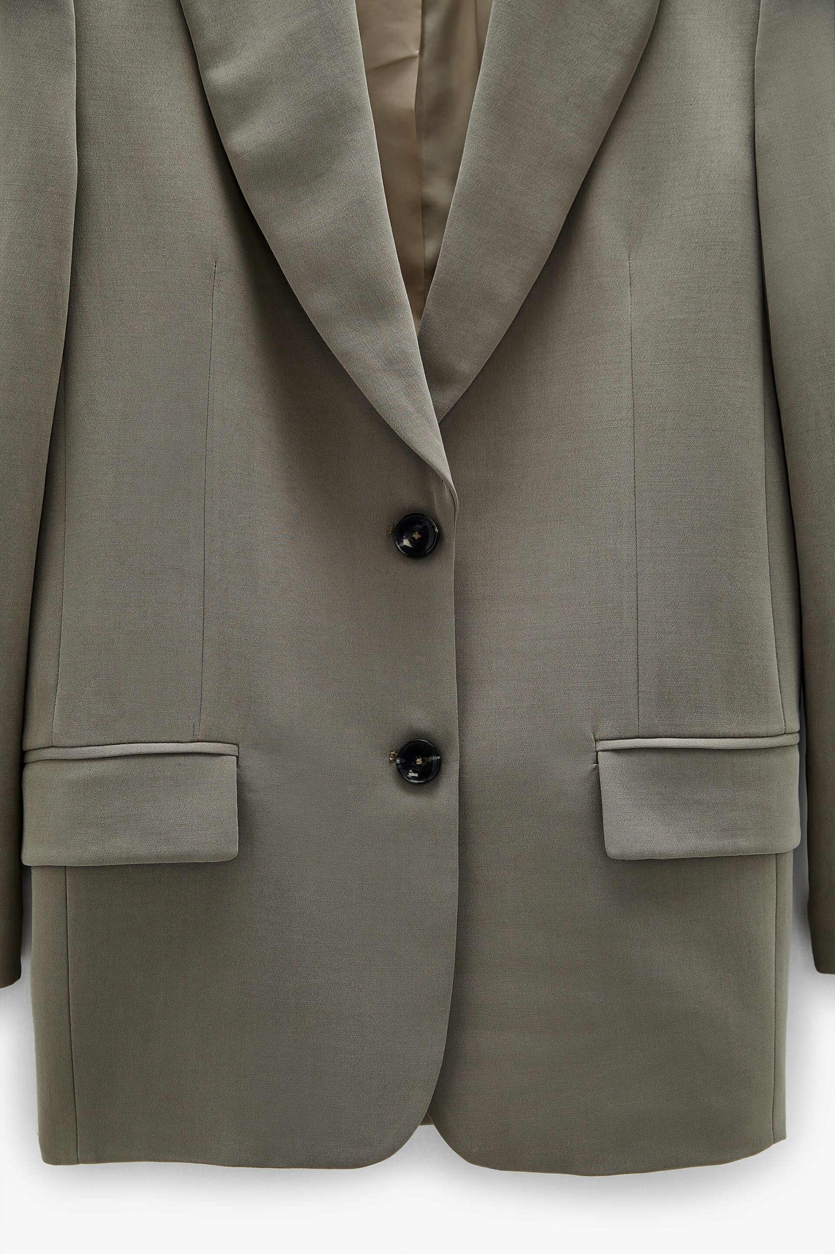 ZARA MARYNARKA OVERSIZE OLIWKOWA M-L BLOG Materiał dominujący poliester