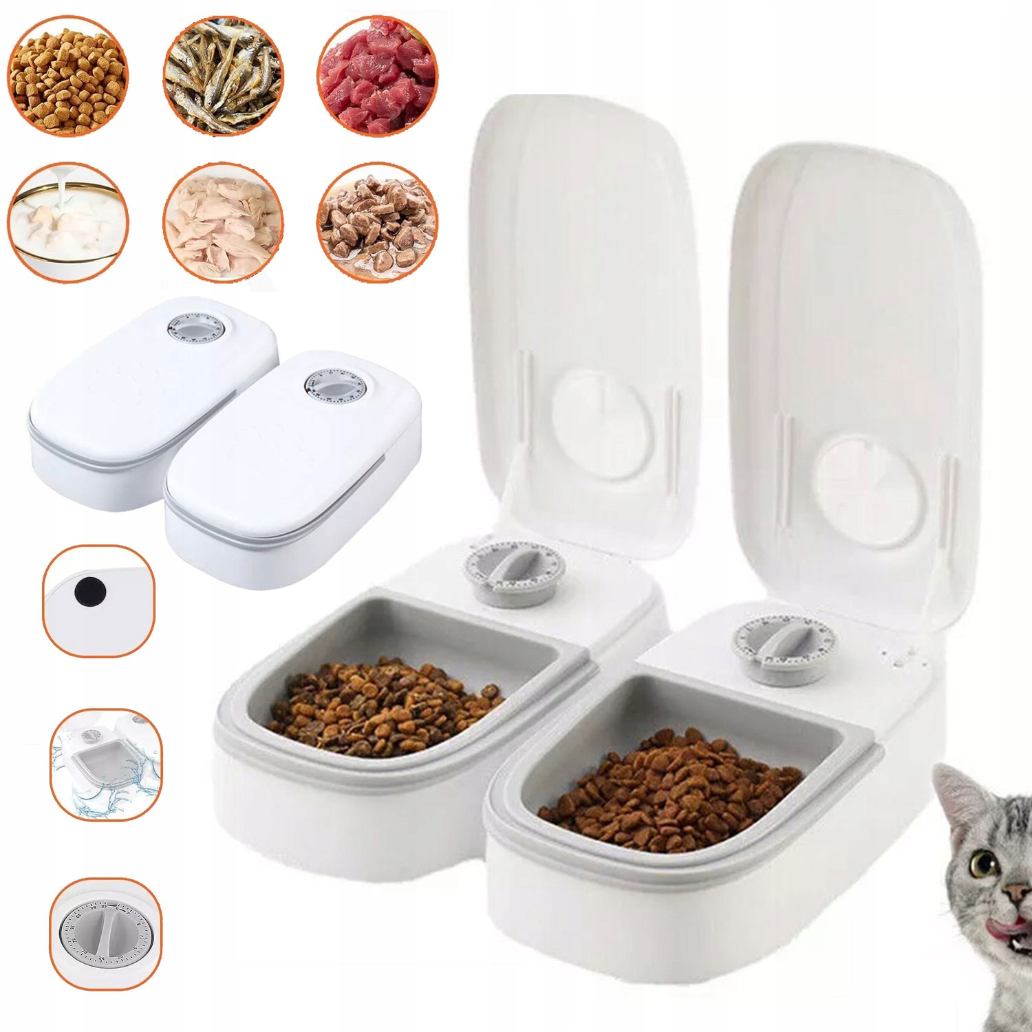 Levně Automatický Podavač Pro Kočky, Dávkovač Krmiva Pro Domácí Zvířata 350 ml