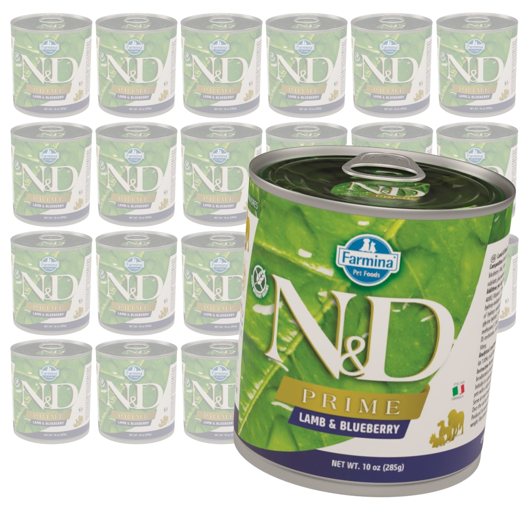 Levně Farmina N&d Dog Prime 24x285g Vlhké Krmivo pro psy s jehněčím masem a borůvkami