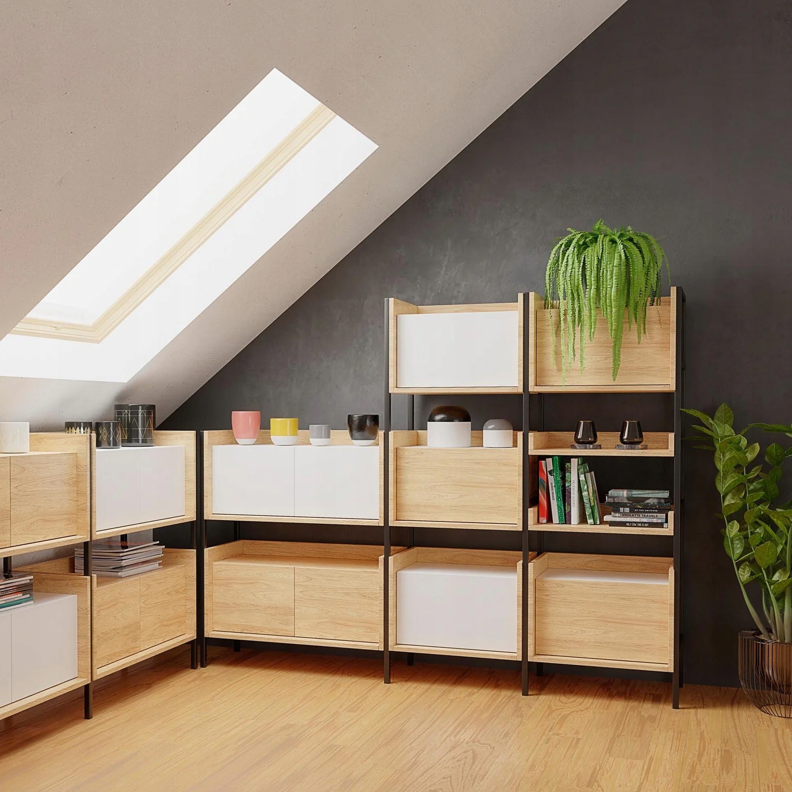 MOBIUS NIEBIESKA SZAFKA NISKA 1D Meble Modułowe Kod producenta 5905248103900