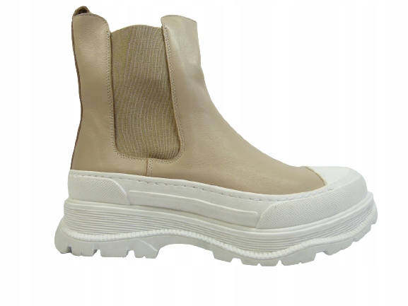 béžové dámské kotníkové boty kanady elegantní kotníkové boty na platf Karino 37