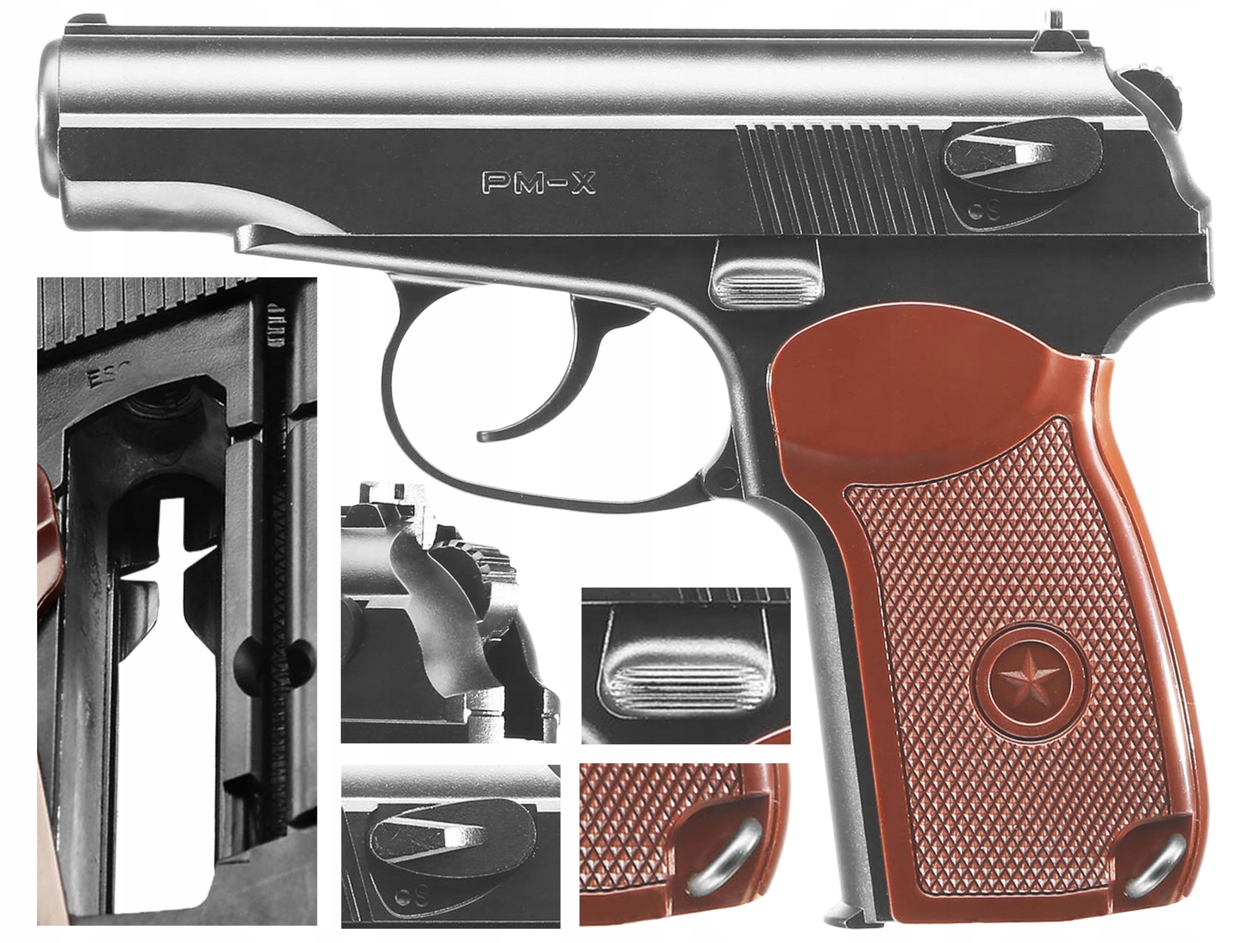 WIATRÓWKA PISTOLET MAKAROV BORNER PM-X 4,5mm BB CO2