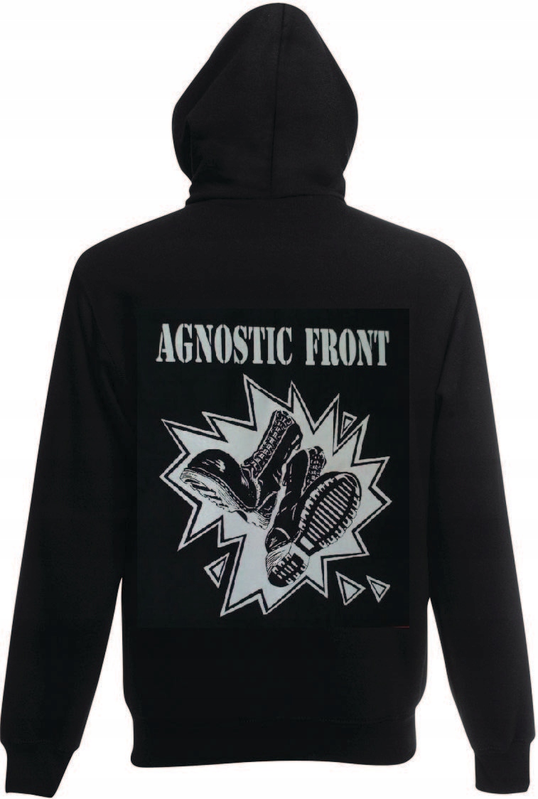Rozepínací mikina s kapucí Agnostic Front hardcore skinhead punk