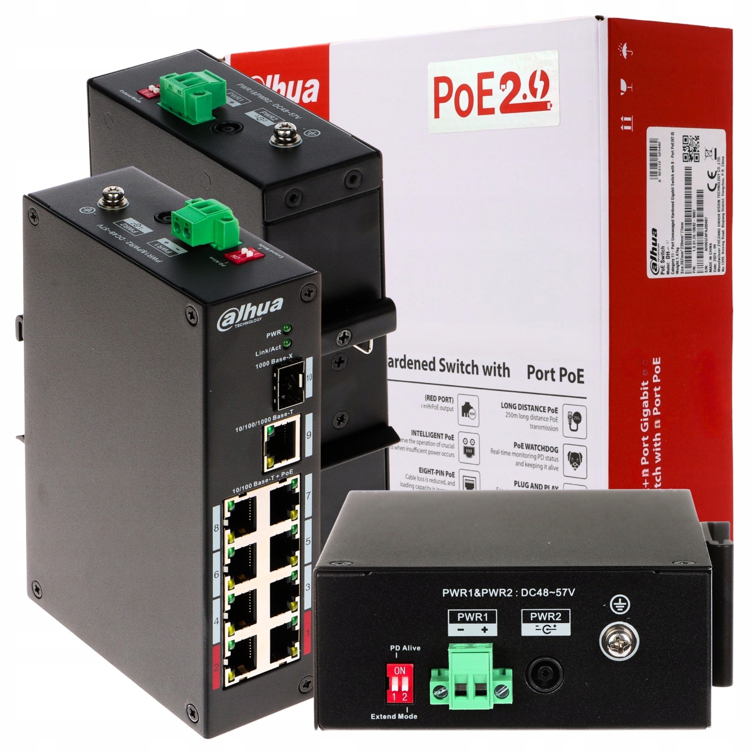 Switch PoE přepínač Dahua PFS3110-8ET-96-V2 8-port Sfp Uplink Watchdog