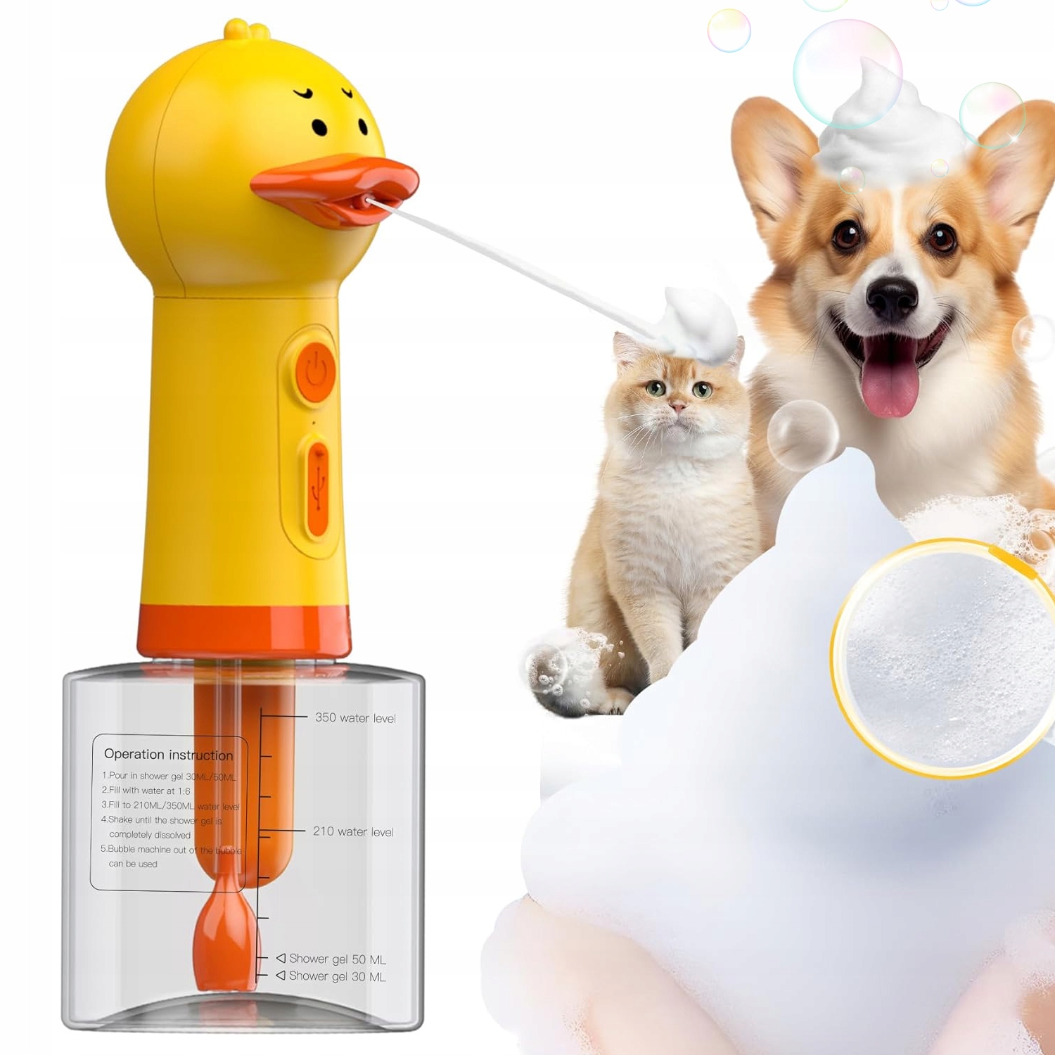 Levně Automatický Dávkovač Pěnového Mýdla Pro Psa 350 ML Hustá Bezdrátová Pěna