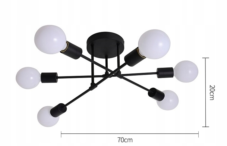 LAMPA SUFITOWA PLAFON ŻYRANDOL LOFT EDISON LED Kolekcja ASTER