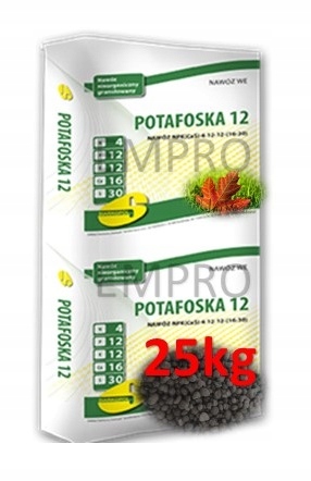 Nawóz wieloskładnikowy Potafoska 12 ilość 25kg nawóz na jesień, nawoz