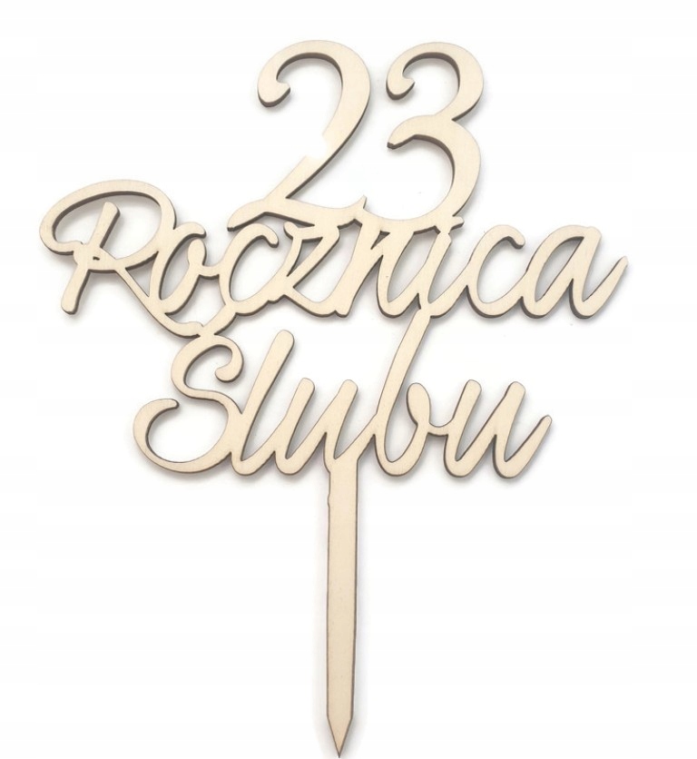 

Topper napis na tort Rocznica Ślubu dowolna Liczba